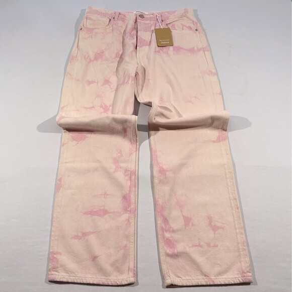 Reformation Cynthia Hi Rise Button Fly Straight Spiral Dahlia Long Jeans 31 NWT - Picture 1 of 16